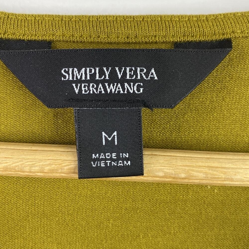 SIMPLY VERA‎ VERAWANG Pea Green Dressy Pleated Front Tank Top Blouse Size Medium - Picture 4 of 7